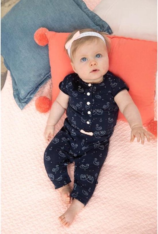 Feetje jumpsuit meisjes marineblauw en zwanen MT56