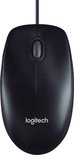 Souris Logitech M90 filaire noire, vue de dessus avec logo.