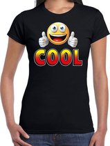 Funny emoticon t-shirt Cool zwart dames XS