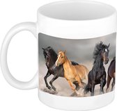 Tasse à café cheval noir / blanc trot / tasse à thé blanc - 300 ml - céramique - tasse cadeau / tasse d'amant de cheval