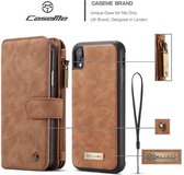 14 vaks 2 in 1 bruine wallet hoesje iPhone XR  echt Split leer