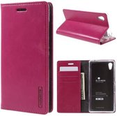 Sony M4 Aqua Blue Moon Flip Wallet Case Magenta