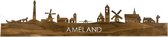 Skyline Ameland Notenhout - 100 cm - Woondecoratie design - Wanddecoratie - WoodWideCities