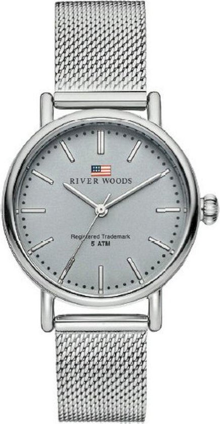 River Woods Oswego RW340012 Horloge - Staal - Zilverkleurig - Ø 34 mm