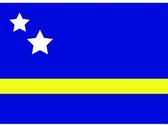 20x Binnen en buiten stickers Curacao 10 cm - Curacao vlag stickers - Supporter feestartikelen - Landen decoratie en versieringen