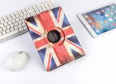 P.C.K. Boekhoesje/Bookcover/Case draaibaar hoesje UK vlag/Engelse vlag geschikt voor Apple iPad AIR/AIR2/2017/2018 MET GLASFOLIE/TEMPEREDD GLASS