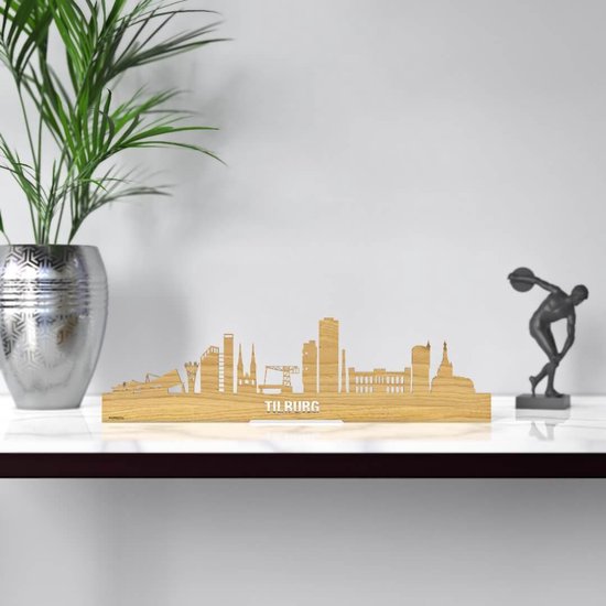 Agrarisch hoogtepunt van mening zijn Standing Skyline Tilburg Eikenhout - 40 cm - Woondecoratie design -  Decoratie om neer... | bol.com