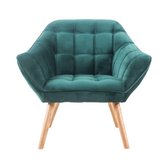 Fauteuil Feliz - Groen - Fauteuil - 75 x 75 x 82 - Velvet