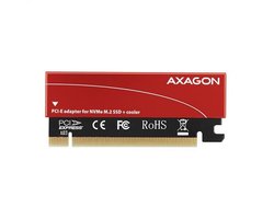 AXAGON PCEM2-S PCI-E 3.0 16x - M.2 SSD NVMe, up to 80mm SSD, low profile, cooler *PCIEM *M.2