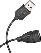 Azuri USB 2.0 male naar female 4m oplaadkabel - Zwart
