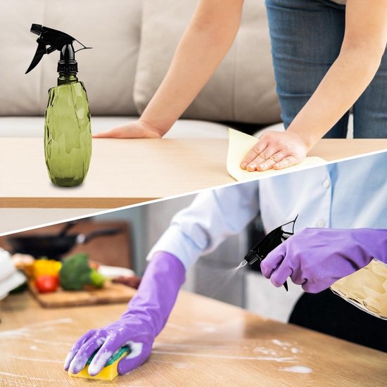 Relaxdays Plantenspuit – Set Van 3 – 1 Liter Per Stuk – Instelbare Sproeistraal – Met Schaalverdeling – Wit-groen – Voor Planten, Schoonmaak & Ongediertebestrijding