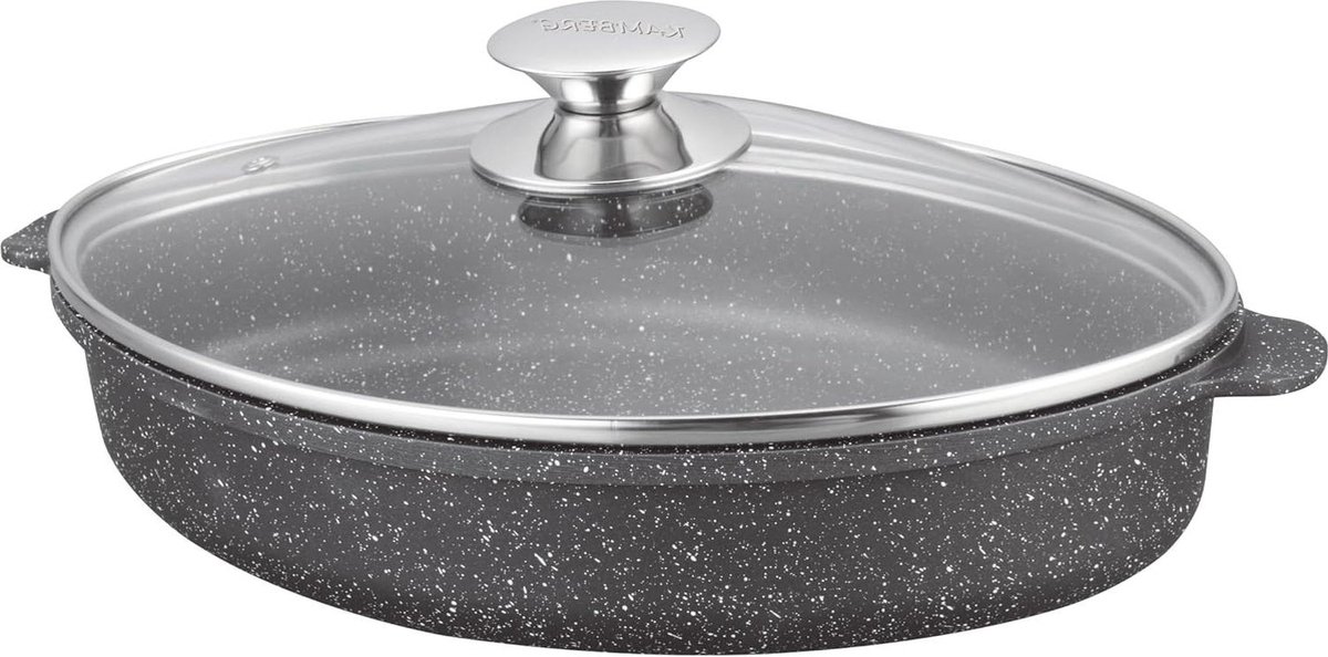 30 x 21 x 62 cm Braadpan met Steencoating - PFAS Vrij - Inductie Geschikt - 2 Liter
