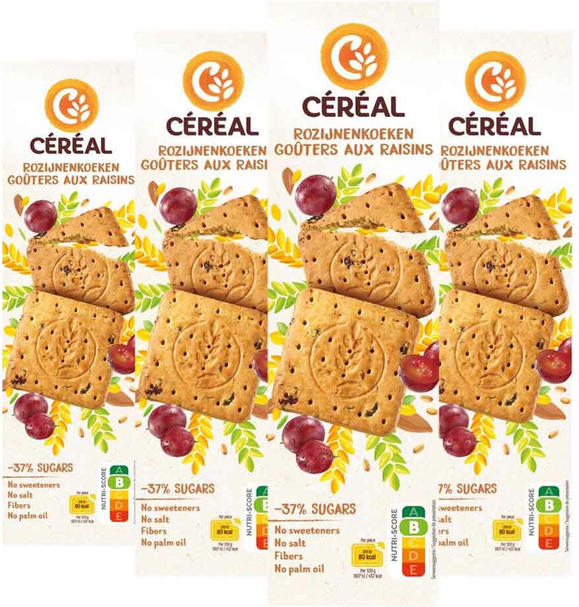 Céréal Rozijnenkoeken - 4 x 360 gr - Voordeelverpakking