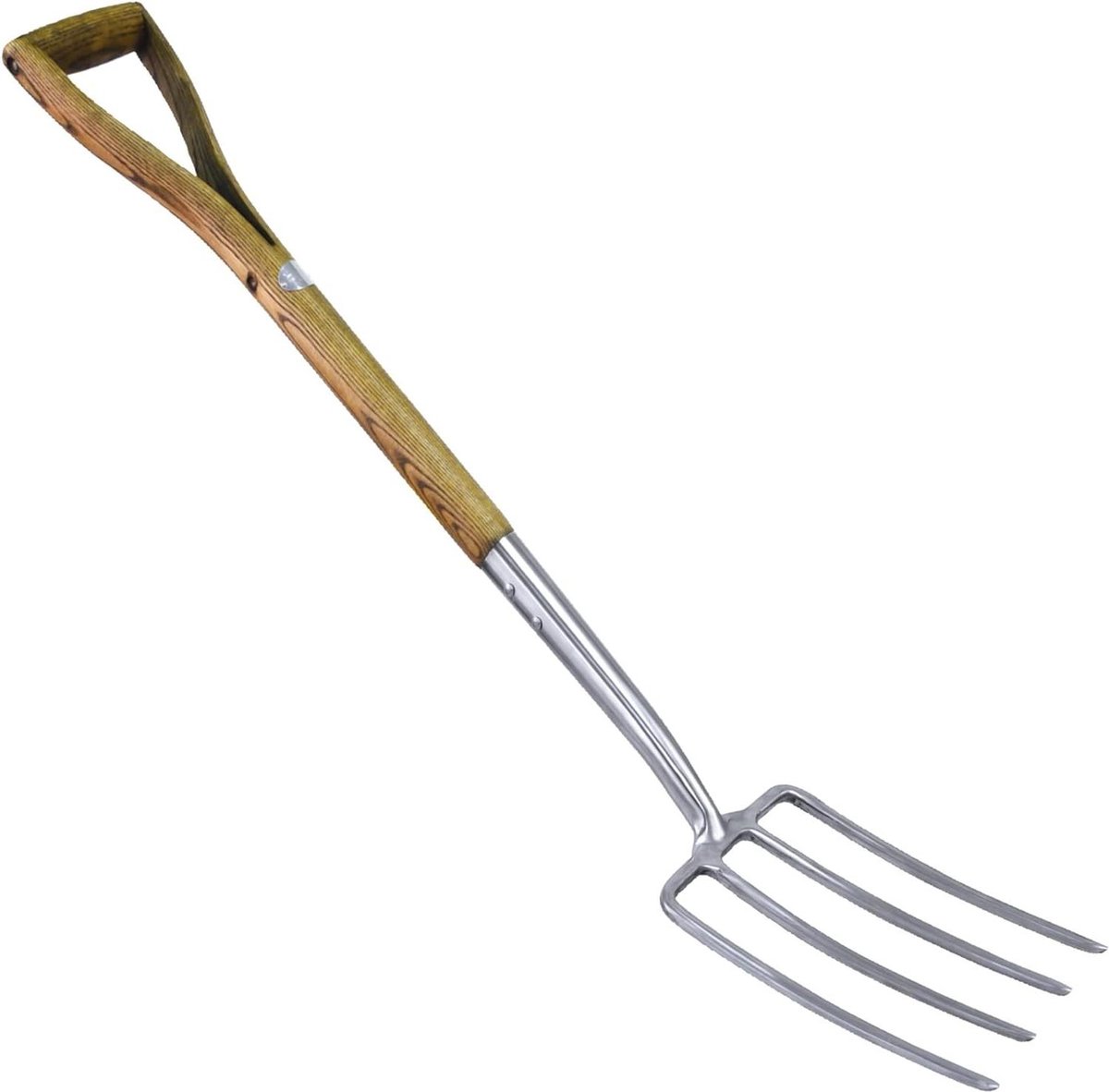 Roestvrij staal Graven Vork met As Houten Handvat - Quality Tools Ltd 82624