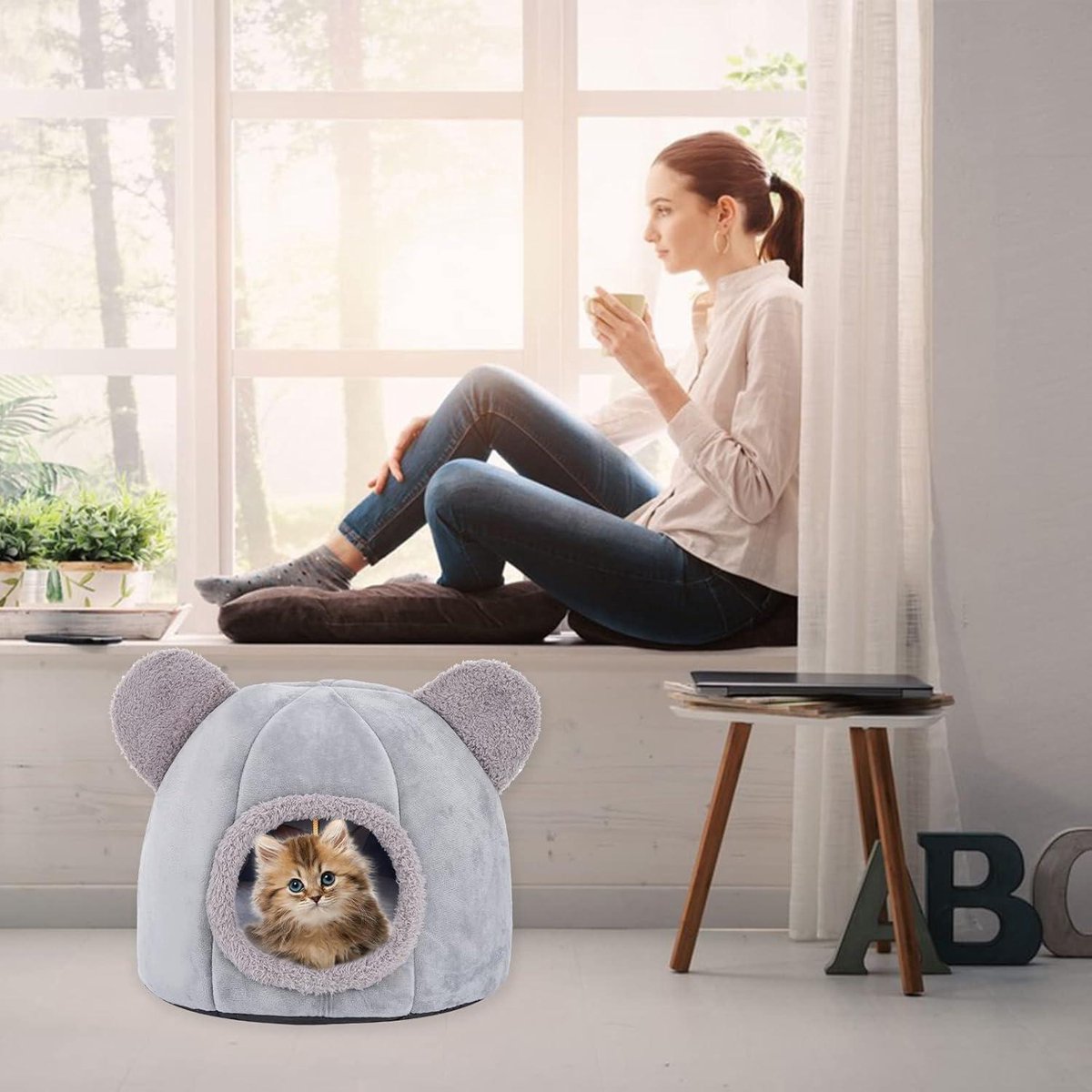AQhui Kattennet voor balkon, balkonnet, 8 x 3 m, kattennet, versterkt