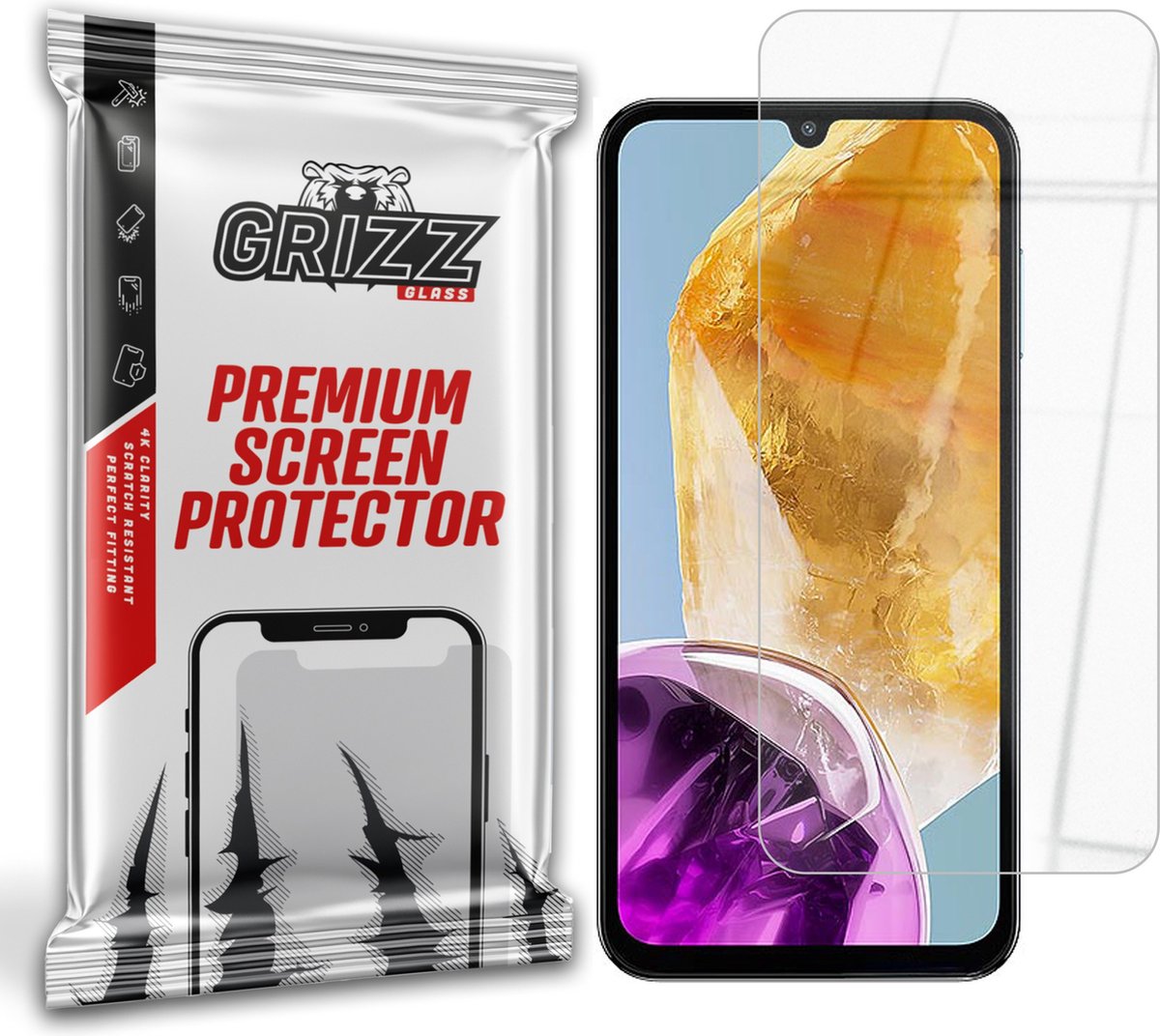 GrizzGlass HybridGlass Screenprotector voor Samsung Galaxy M15 - Transparant