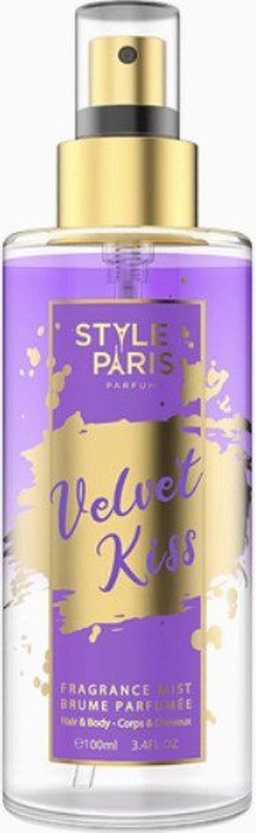 Goedkoopste Franse dames Lichaam en Haar spray VELVET KISS - kokos - bessen - jasmijn - musk 100ml