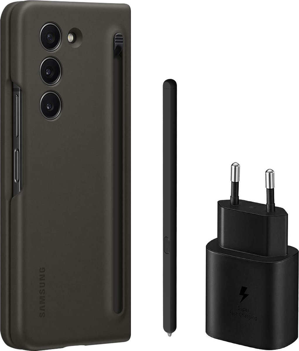 Starter Pack Slim S-pen - Case + TA800 - Geschikt voor Samsung Galaxy Z Fold 5 - Black