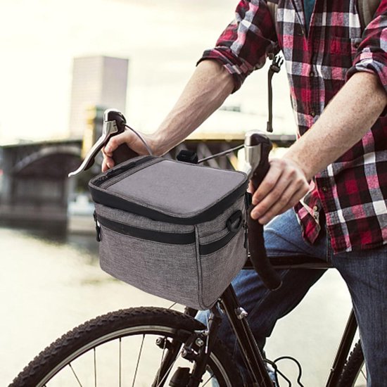 ROCKBROS Stuurtas voor fietsen, rolzak met schouderriem, 1,7 l inhoud, reflecterend, geschikt voor MTB, racefiets, stadsfiets, vouwfiets