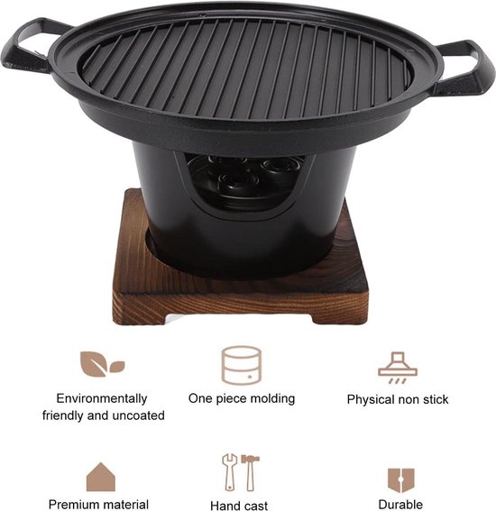 Draagbare tafelgrill - Rookloze BBQ Grill - Mini tafelblad houtskoolgrill voor één persoon - Indoor barbecue buiten picknick - Draagbare houtskoolgrill — afbeelding 5