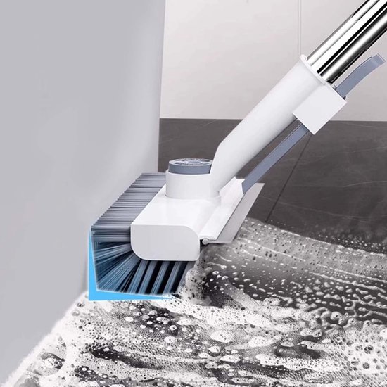 Boden-Scheuerbürste Mit Teleskopgriff - 2-in-1 Mit Schaber & Borsten