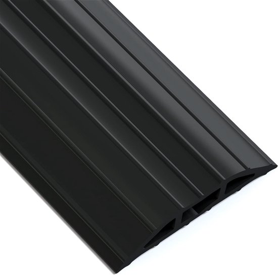 Vloerkabelbescherming, flexibele op maat te snijden pvc-kabelbescherming, zelfklevende bodemkabelafdekking, bodemkabelgoot, beschermt kabels en voorkomt struikelvallen, 50 mm x 3 m, grijs