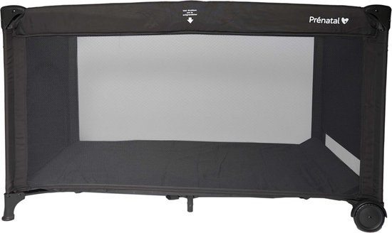 Prénatal campingbed Sinne - Inklapbaar reisbedje - Met bodemverhoger en kruipluik - Inclusief draagtas - Zwart - 60 x 120 cm van Prénatal — afbeelding 4