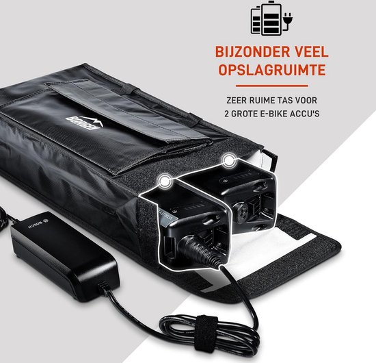 Accutas voor EBike accu en LIPO accu - opslag in huis of garage - bescherming tijdens opladen met buitenvak voor accessoires van Accutas — afbeelding 5