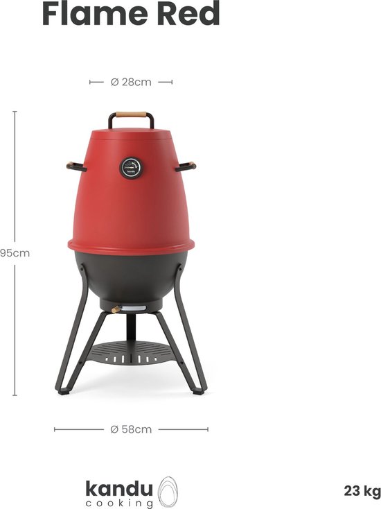 Kandu Cooking 41 kooksysteem - Flame Red - Vertical Cooking barbecue - Ø58 x H95 cm van Kandu Cooking — afbeelding 2