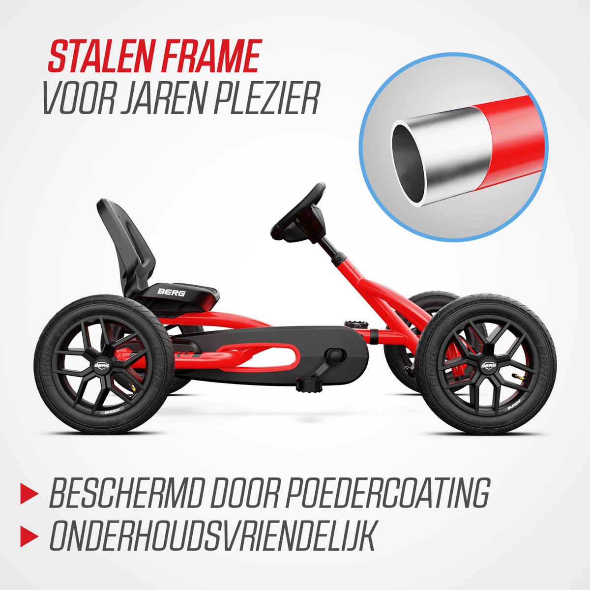 BERG Buddy Redster Skelter - 3+ Jaar - Verstelbare Stoel - Vrijloopautomaat - Limited Edition - Rood — afbeelding 8