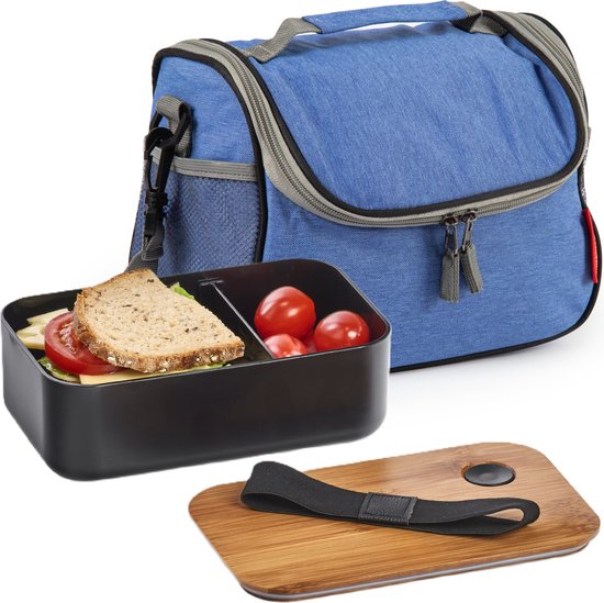 PlasticForte Koeltas/lunchtas Callela - blauw - 6.5 liter - 17 x 26 x 20 cm - strand - lunchtas van PlasticForte — afbeelding 2