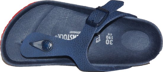 Birkenstock Gizeh Slippers Kids Desert Soil Blue Rouge Coupe Étroite | Bleu | Simili cuir | Taille 30