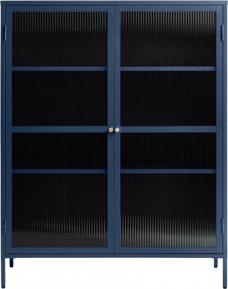 Nordic Home - Olan glazen vitrinekast - 140 cm - blauw