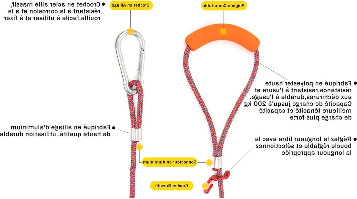 Goedkoopste Waslijn touw 15M - gemakkelijk aan te trekken - dikke tuin buiten - oranje washing line