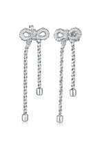 Elli - Oorbellen - Dames oorsteker strik ketting look in 925 sterling zilver - Dames