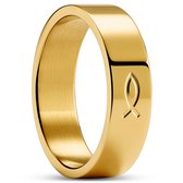 Unity | 6 mm Goudkleurige Ring met Ichthus-teken