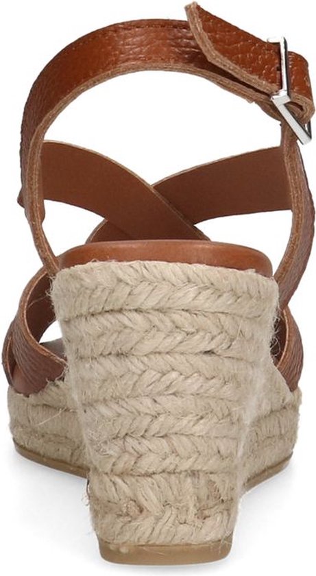 Manfield - Dames - Cognac leren sleehakken - Maat 36