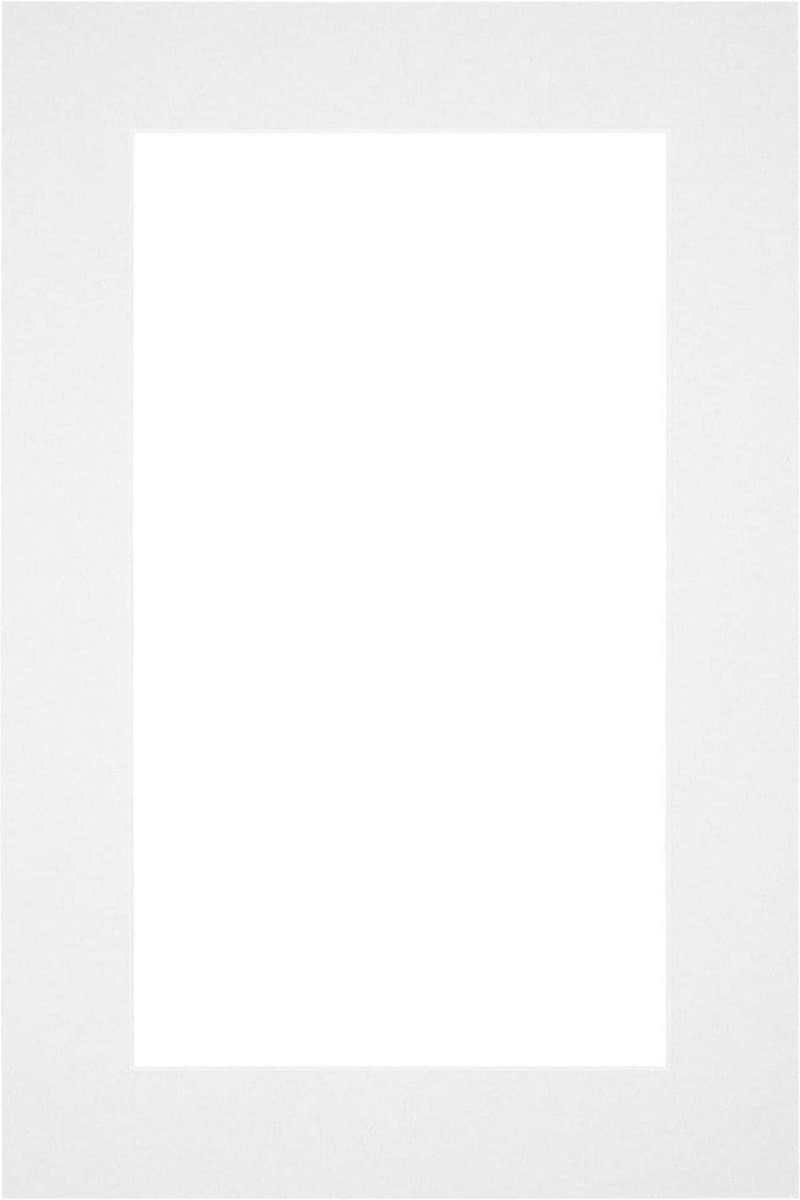 Passe-Partout Fotomaat 10x20 cm - Lijstmaat 20x30 cm - Wit - Museumkarton - Fotolijst niet inbegrepen