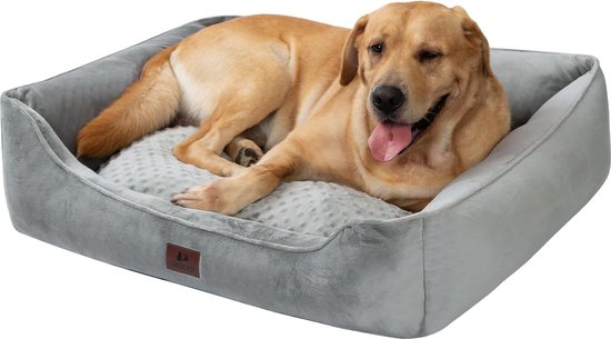 Bedsure Hondenkussen, groot formaat, waterdicht, hondenmat van Oxford-stof, matras voor honden, L, marineblauw (91 x 68 x 10 cm