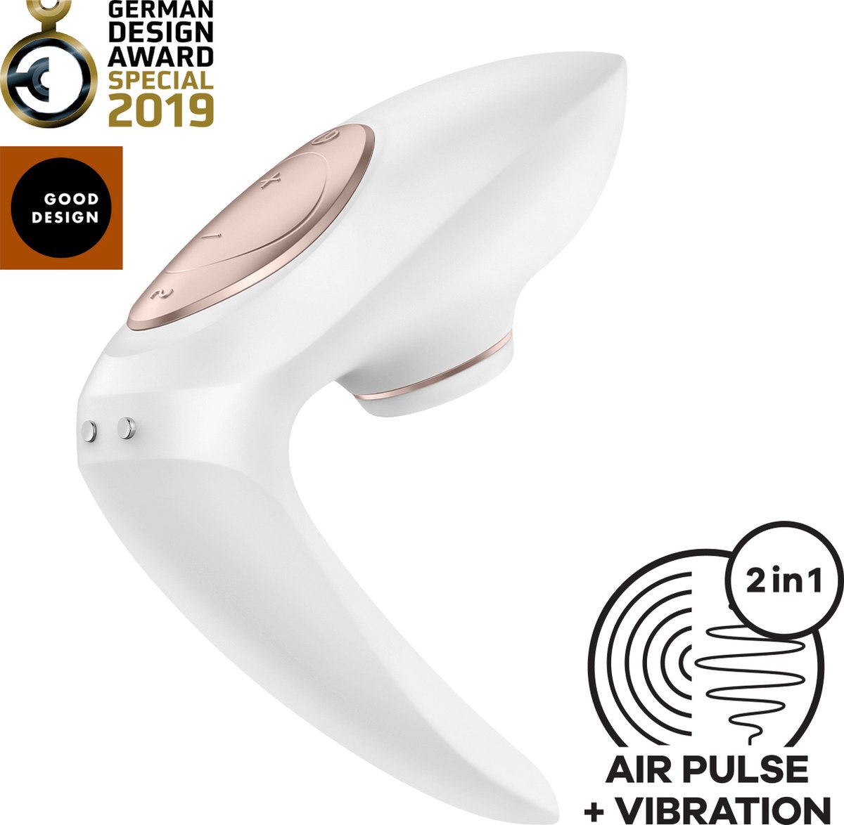 Satisfyer Pro 4 Couples - Luchtdruk Koppel Vibrator  - Wit/Brons