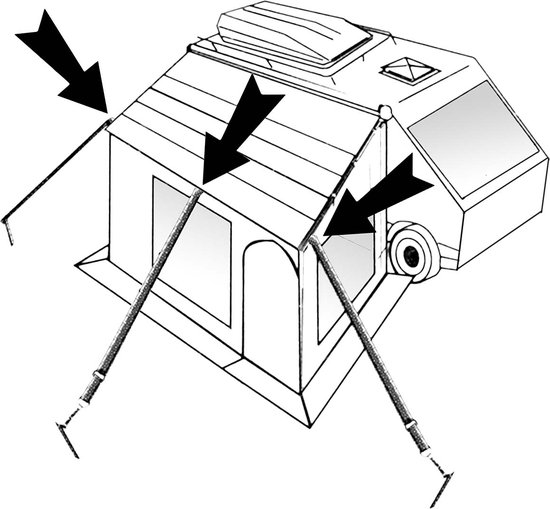 Bo-Camp - Stormband set - Universeel - 3 Stuks van 5 meter van Bo-Camp — afbeelding 3