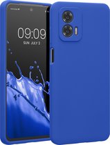 kwmobile coque de téléphone compatible avec Motorola Moto G73 5G - Coque arrière en TPU avec revêtement en silicone - Coque pour smartphone en bleu baltique