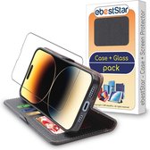 ebestStar - Hoes voor iPhone 14 Pro Apple, Wallet Etui, Book case hoesje, Zwart + Gehard Glas