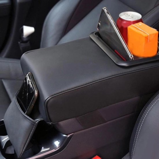 Coussin D'accoudoir De Voiture Flaconi - Housse Protection Console Centrale En Cuir PU, Rouge, 32 X 21 Cm - Accessoire Auto Antidérapant Et Imperméable