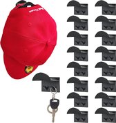 16 stuks petten houders muur, hoedenorganizer met haken, deur baseball cap hoedenhaken rekken wandmontage, houder organizer, pet kleerhanger kast, hoedenopslag voor handtassen stropdassen sjaals