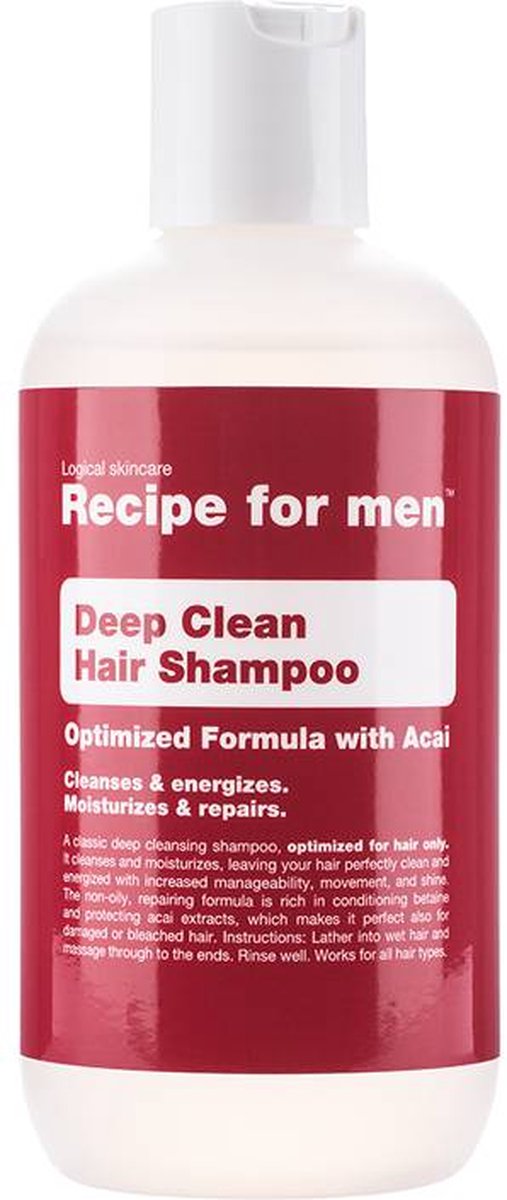 Recipe For Men - Diepreinigende Shampoo voor alle Haartypen - Deep Cleansing shampoo 250ml
