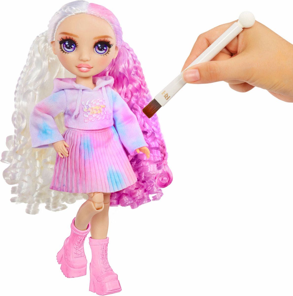 Rainbow High Watercolor & Create Modepop - Paarse ogen — afbeelding 3
