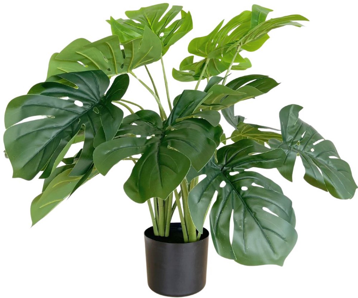 Monstera Kunstplant 65 cm | Kunst Gatenplant | Kunst Monstera Groot Blad| Kunstplanten voor binnen