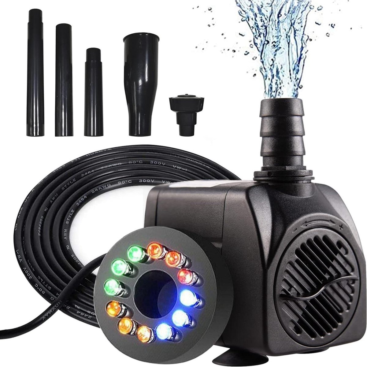 Dompelwaterpomp 220 V met sproeiers geruisloze aquarium vijverpomp decoratieve accessoires klein extern filter 750 l u 15 W