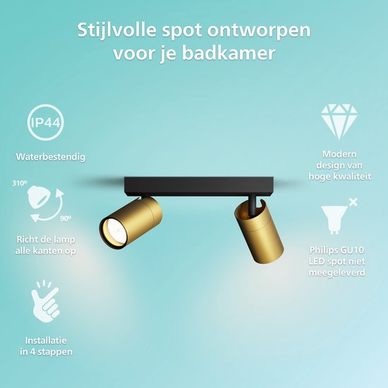 PHILIPS - Spot Encastré Idris GU10, IP44 Noir, S